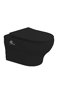 Унитаз подвесной с функцией биде Boheme Fiore 978-SET-2-B черный матовый, безободковый, с крышкой микролифт, слив торнадо купить в интернет-магазине Sanbest