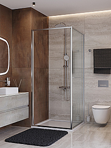 Душевой уголок Cezares LUX 80х80 A-FS-1-80-C-CR стекло прозрачное/профиль хром купить в интернет-магазине Sanbest