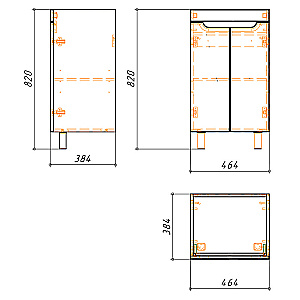 Тумба с раковиной Azario KANTRI 50 Н CS00097247 белая для ванной в интернет-магазине Sanbest