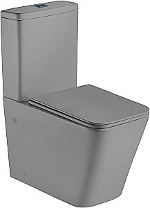 Унитаз- компакт WeltWasser Gelbach 10000012209 серый матовый, безободковый, с крышкой микролифт, с бачком, слив торнадо купить в интернет-магазине Sanbest