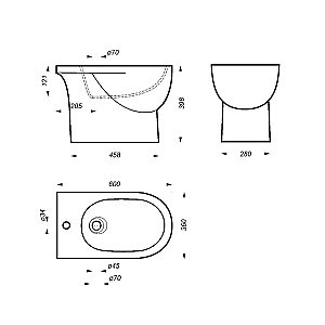 Биде Sanita Luxe Art ARTSLBI01 белое купить в интернет-магазине Sanbest