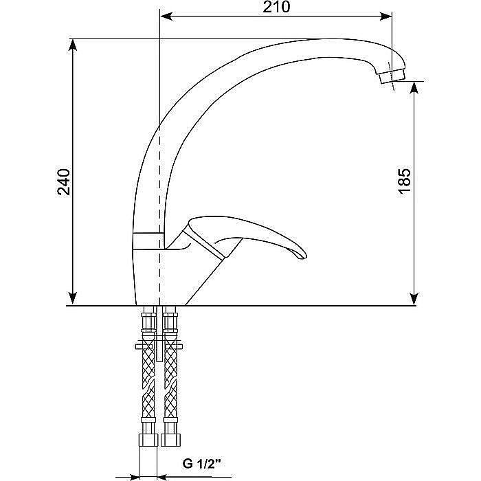 Смеситель для кухни 35к MIXLINE ML-GS02 (343) антрацит купить в интернет-магазине сантехники Sanbest