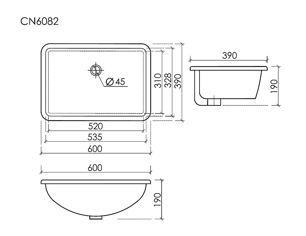 Раковина Ceramica Nova Era CN6082 белая купить в интернет-магазине Sanbest