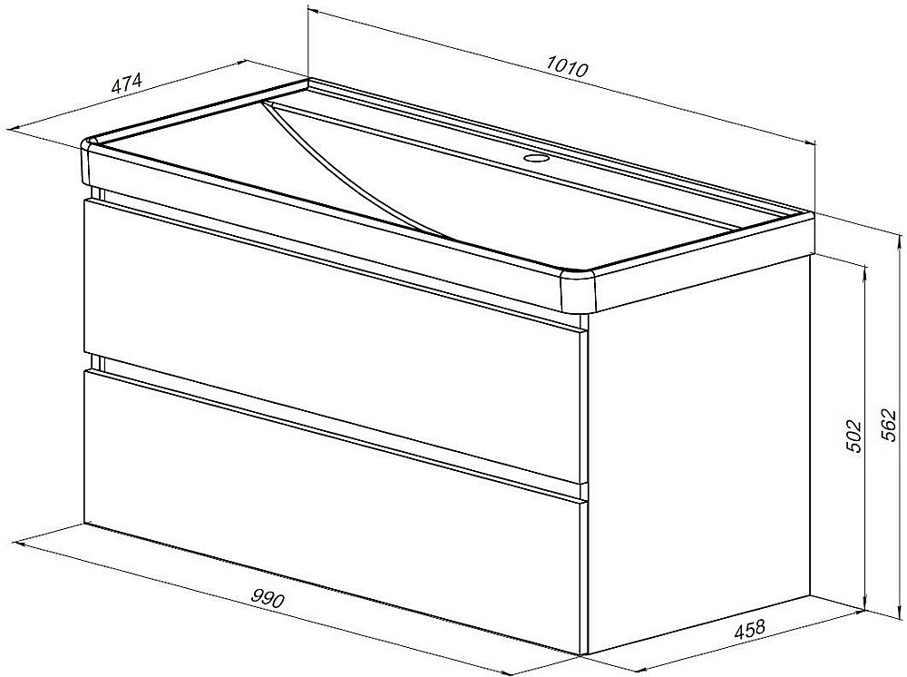 Тумба с раковиной Aquanet Вега 100 черная матовая для ванной в интернет-магазине Sanbest