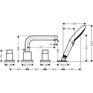 Смеситель для ванны Hansgrohe Metris S 31443000 купить в интернет-магазине сантехники Sanbest