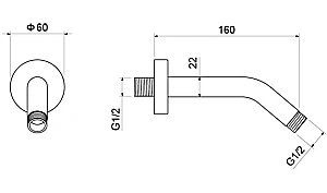 Держатель верхнего душа Aquatek AQ2173CR хром купить в интернет-магазине сантехники Sanbest