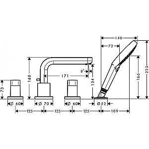 Смеситель для ванны Hansgrohe Metris S 31443000 купить в интернет-магазине сантехники Sanbest
