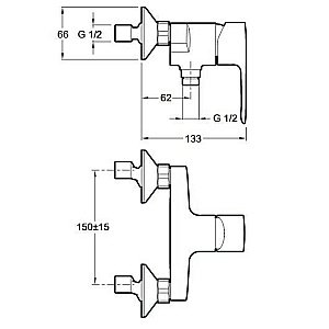 Смеситель для душа Jacob Delafon JULY E16029-4-CP купить в интернет-магазине сантехники Sanbest