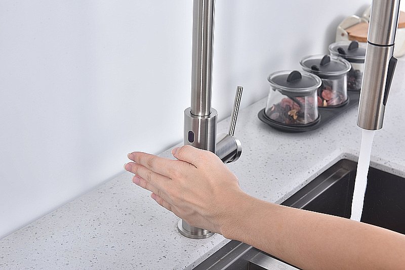 Смеситель для кухни Paulmark Senso Se215180-BS брашированная сталь купить в интернет-магазине сантехники Sanbest