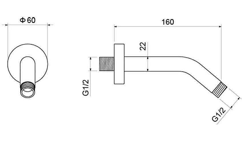 Держатель верхнего душа Aquatek AQ2173CR хром купить в интернет-магазине сантехники Sanbest