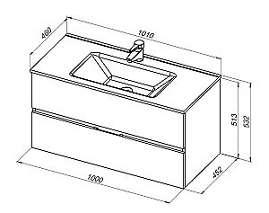 Тумба с раковиной Aquanet Алвита New 277520 100 серый для ванной в интернет-магазине Sanbest