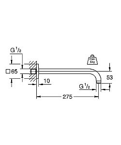 Душевой кронштейн Grohe Rainshower 27488000 купить в интернет-магазине сантехники Sanbest