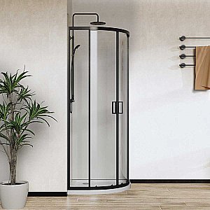 Душевой уголок Vincea City VSQ-5CT900CLB 90х90 стекло прозрачное/профиль черный купить в интернет-магазине Sanbest