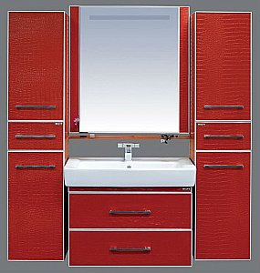 Тумба с раковиной Misty Гранд LUXE - 70 Л-Грл01070-109П2ЯКр бордо кожа для ванной в интернет-магазине Sanbest