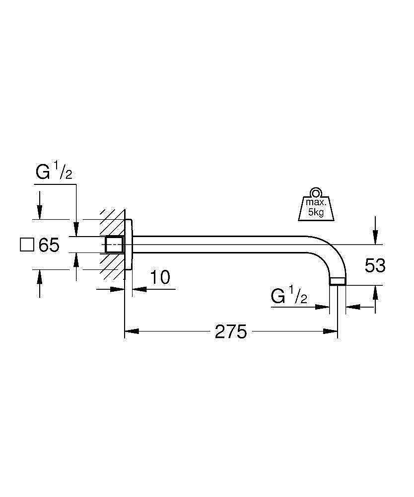 Душевой кронштейн Grohe Rainshower 27488000 купить в интернет-магазине сантехники Sanbest