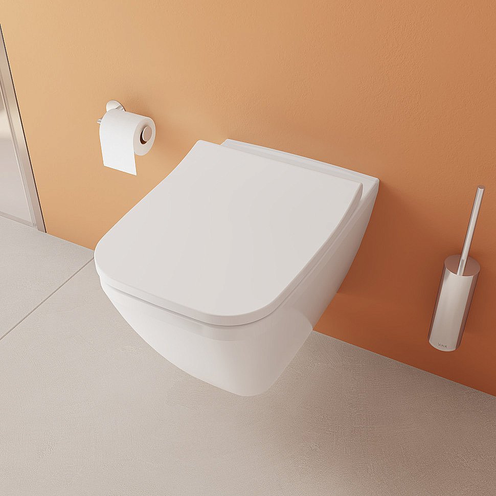 Унитаз подвесной Vitra Integra Square 9856B003-7207 безободковый с инсталляцией, с крышкой микролифт купить в интернет-магазине Sanbest