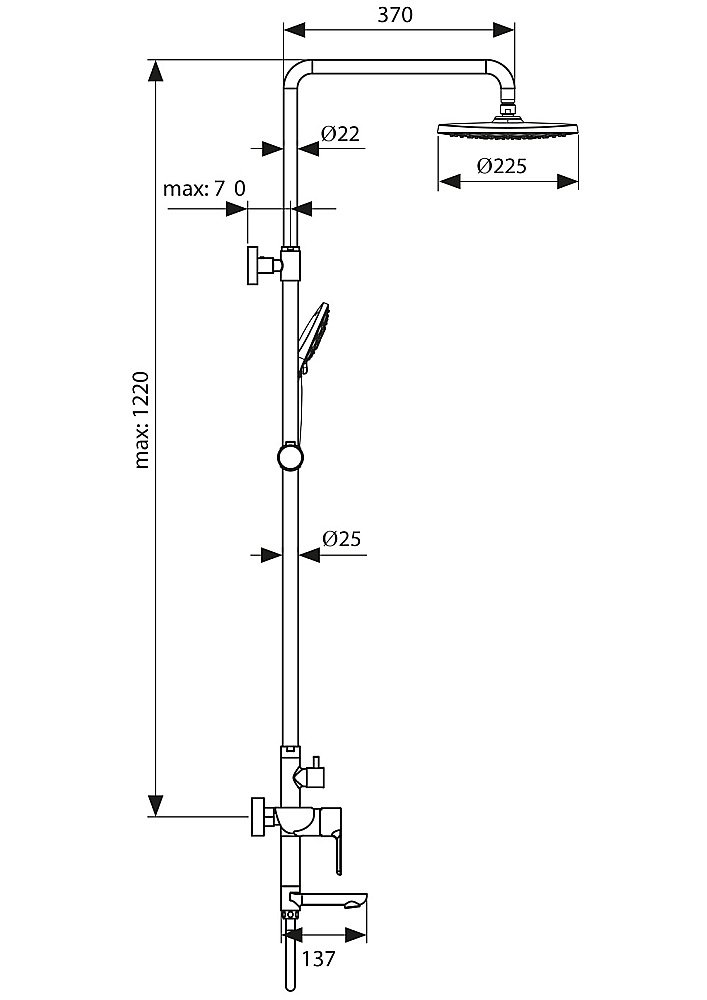 Душевая система Kaiser Sena 74182 хром купить в интернет-магазине сантехники Sanbest