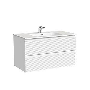 Тумба с раковиной Sancos Folk 90 FL90W белая матовая для ванной в интернет-магазине Sanbest