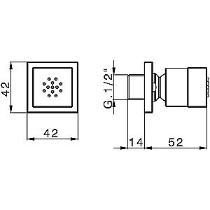 Форсунка для душа Cisal CHERIE DS01508021 квадратная/хром купить в интернет-магазине сантехники Sanbest