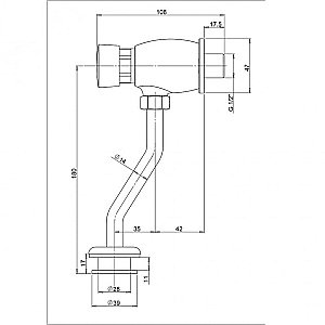 Смывное устройство для писсуара PAINI Ursula 52CR815LMKM хром купить в интернет-магазине сантехники Sanbest