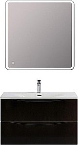 Тумба с раковиной BelBagno MARINO-CER-N-800-2C-SO-NL-P Nero Lucido для ванной в интернет-магазине Sanbest