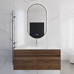 Тумба с раковиной Vincea Chiara 100 VMC-2C100CO/VCB-13100W тёмный дуб/раковина белая для ванной в интернет-магазине Sanbest