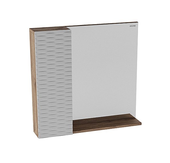 Зеркало со шкафом Grossman АЛЬБА 80 левый Веллингтон/белый в ванную от интернет-магазине сантехники Sanbest