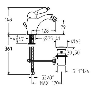 Смеситель для биде Gattoni Orta 2756/27C0 OLD хром купить в интернет-магазине сантехники Sanbest