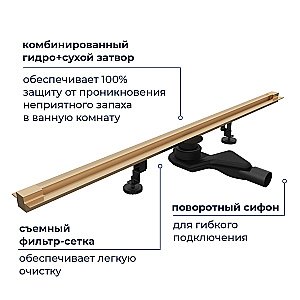 Душевой трап RGW SDR-50Gb 76215060-06 60 золото брашированное купить в интернет-магазине Sanbest