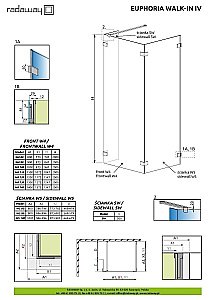 Душевое ограждение Radaway Euphoria Walk-in IV 120x80 купить в интернет-магазине Sanbest