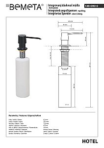 Диспенсер Bemeta Hotel 136109010 черный купить в интернет-магазине сантехники Sanbest