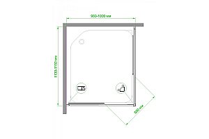 Душевой уголок Royal Bath RB11510HPD-T-BL 100х115 прозрачный купить в интернет-магазине Sanbest