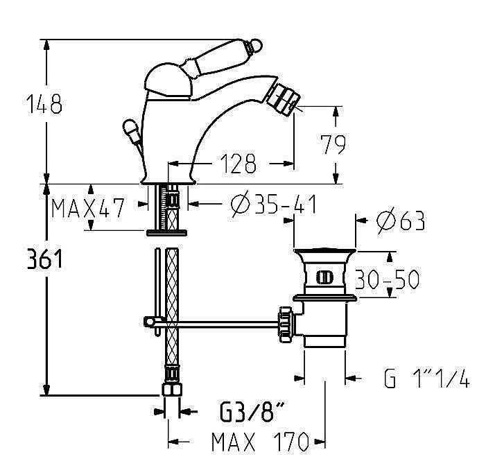Смеситель для биде Gattoni Orta 2756/27C0 OLD хром купить в интернет-магазине сантехники Sanbest