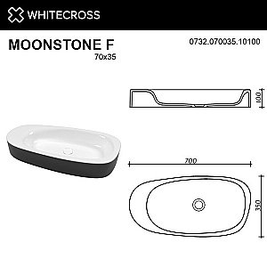 Раковина накладная WhiteCross Moonstone F 70 0732.070035.10100 черная, белая купить в интернет-магазине Sanbest