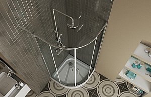 Душевой уголок Bravat DROP BS090.1200A 90х90 стекло прозрачное/профиль хром купить в интернет-магазине Sanbest