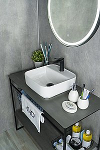 Раковина накладная Gid Geometrico 38,5 N9044 51165 белая купить в интернет-магазине Sanbest