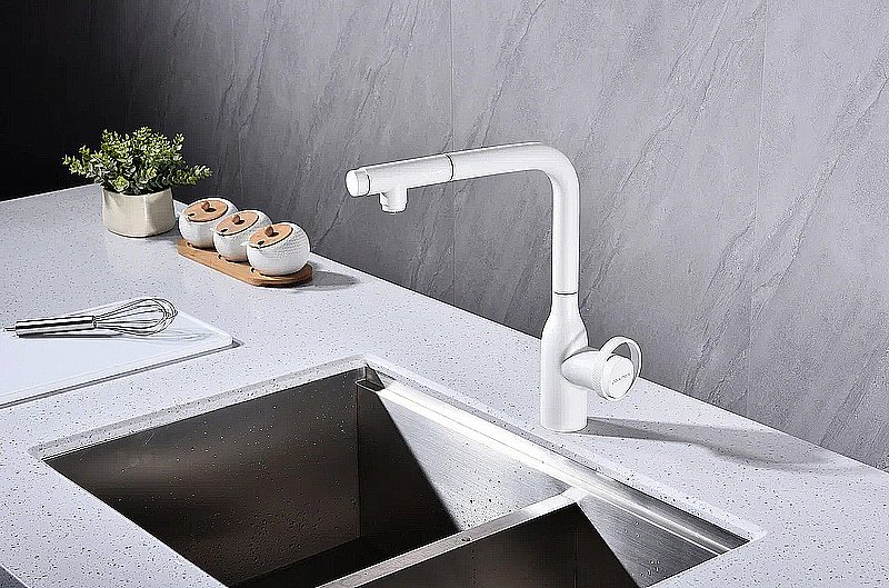 Смеситель для кухни Paulmark Urban Ur213104-WH белый матовый купить в интернет-магазине сантехники Sanbest