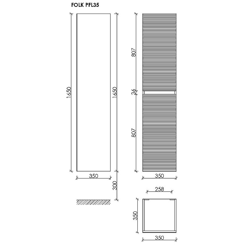 Пенал Sancos Folk 35 PFL35ES Ergraut soft для ванной в интернет-магазине сантехники Sanbest