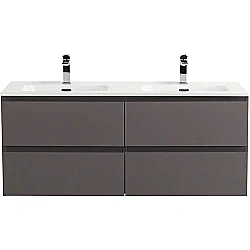 Тумба для раковины подвесная BelBagno 120 KRAFT-1200-4C-SO-GSO темно-серая матовая купить в интернет-магазине сантехники Sanbest