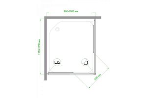 Душевой уголок Royal Bath RB11510HPD-C 100х115 матовый купить в интернет-магазине Sanbest