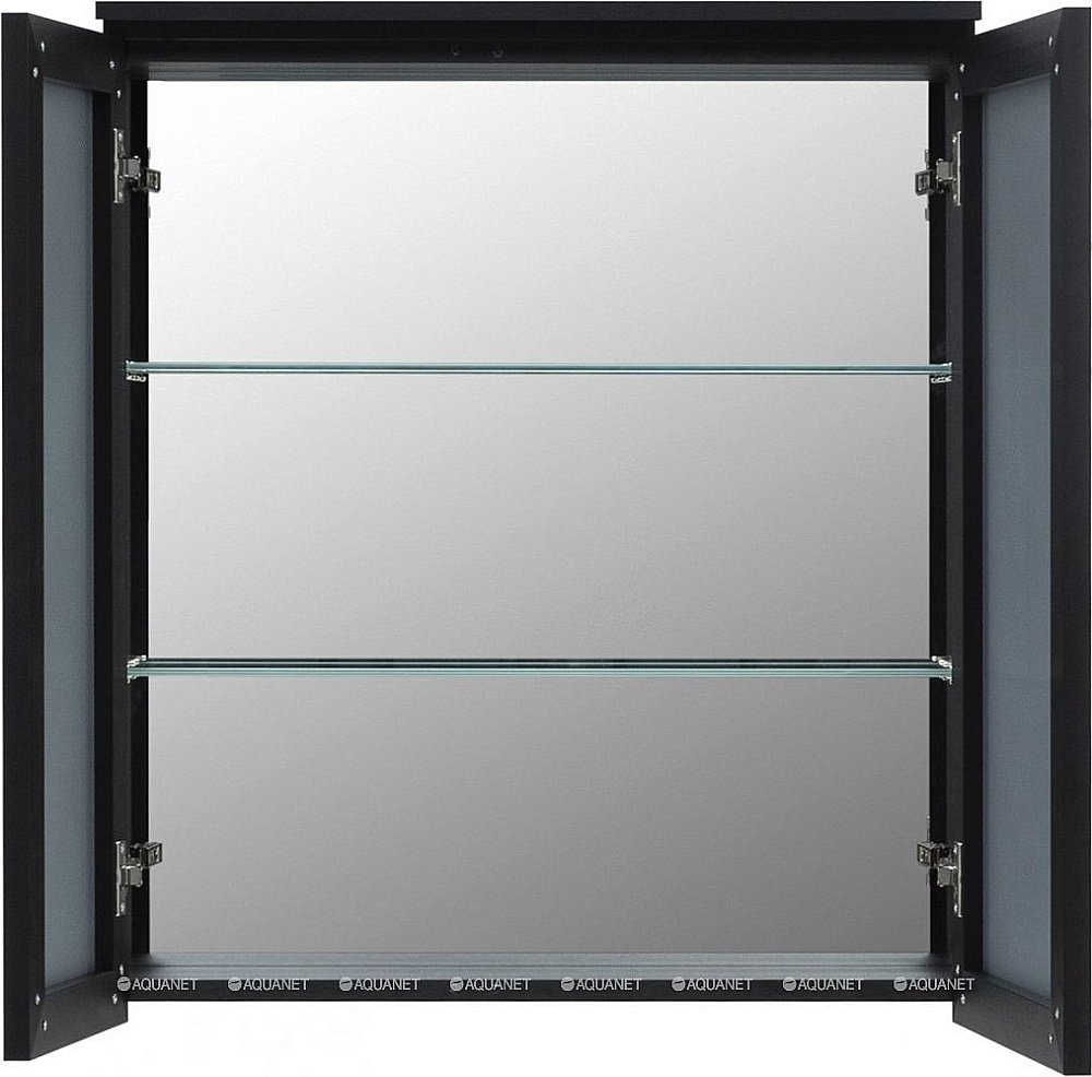 Зеркальный шкаф De Aqua Алюминиум 261758 70 черный купить в интернет-магазине сантехники Sanbest