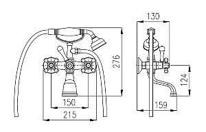 Смеситель для ванны Rav-Slezak MORAVA MK159.5/2CMAT купить в интернет-магазине сантехники Sanbest