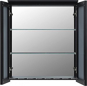 Зеркальный шкаф De Aqua Алюминиум 261758 70 черный купить в интернет-магазине сантехники Sanbest