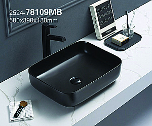 Раковина Azario 50 AZ-78109MB черная матовая купить в интернет-магазине Sanbest