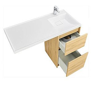 Тумба с раковиной Акватон Лондри 40 дуб сантана для ванной в интернет-магазине Sanbest