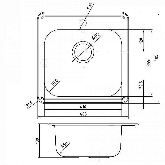 Кухонная мойка &quot;шелк&quot; IDDIS Strit STR48S0i77 купить в интернет-магазине сантехники Sanbest