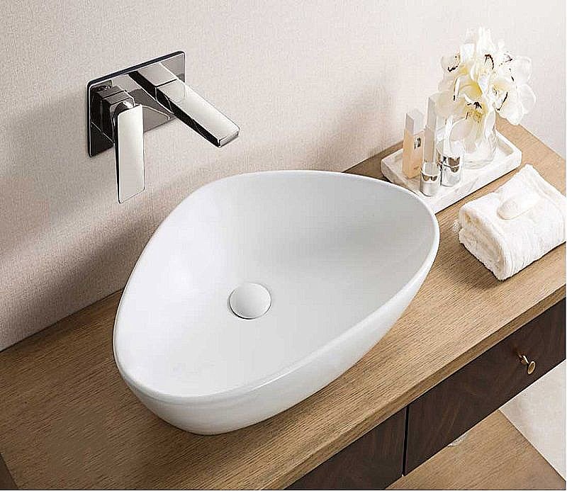 Раковина накладная Ceramalux N 59,5 7472B белая купить в интернет-магазине Sanbest