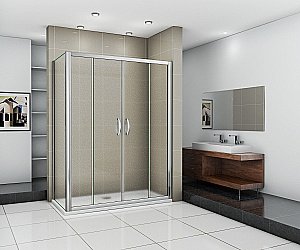 Душевой уголок Good Door Infinity WTW-TD+SP 160х70 стекло рифленое/профиль хром купить в интернет-магазине Sanbest