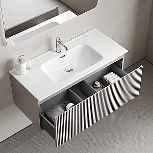 Тумба с раковиной Sancos Snob R 1.0 SNR1.0100SM/CN7003 Doha Soft для ванной в интернет-магазине Sanbest