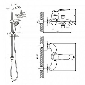 Душевая система Orange Alfi M18-933cr хром купить в интернет-магазине сантехники Sanbest